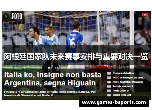 阿根廷国家队未来赛事安排与重要对决一览
